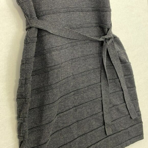 Calvin Klein Sweater Dress, Sleeveless Turtleneck, Matching Belt, Gray, Large - Picture 5 of 10